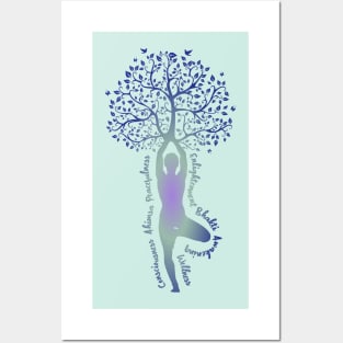 Tree Pose Inspiring Yoga Words Posters and Art